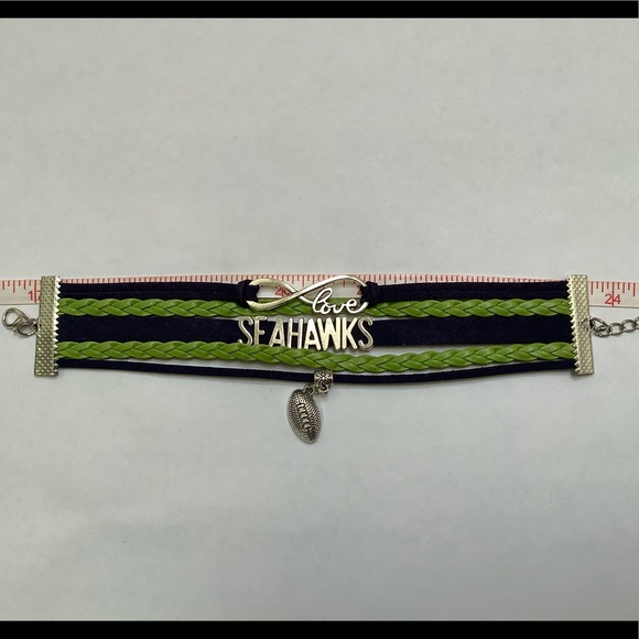 Blue and Green “LOVE SEAHAWKS “ Bracelet - Picture 7 of 8
